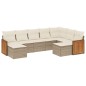 vidaXL 9-tlg. Garten-Sofagarnitur mit Kissen Beige Poly Rattan vidaXL 9-tlg. Garten-Sofagarnitur mit Kissen Beige Poly Rattan