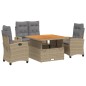 vidaXL 4-tlg. Garten-Essgruppe mit Kissen Beige Poly Rattan vidaXL 4-tlg. Garten-Essgruppe mit Kissen Beige Poly Rattan