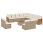 vidaXL 14-tlg. Garten-Sofagarnitur mit Kissen Beige Poly Rattan vidaXL 14-tlg. Garten-Sofagarnitur mit Kissen Beige Poly Rattan