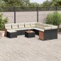 vidaXL 12-tlg. Garten-Sofagarnitur mit Kissen Schwarz Poly Rattan vidaXL 12-tlg. Garten-Sofagarnitur mit Kissen Schwarz Poly Rattan