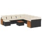 vidaXL 12-tlg. Garten-Sofagarnitur mit Kissen Schwarz Poly Rattan vidaXL 12-tlg. Garten-Sofagarnitur mit Kissen Schwarz Poly Rattan