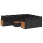 vidaXL 11-tlg. Garten-Sofagarnitur mit Kissen Schwarz Poly Rattan vidaXL 11-tlg. Garten-Sofagarnitur mit Kissen Schwarz Poly Rattan