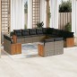 vidaXL 13-tlg. Garten-Sofagarnitur mit Kissen Grau Poly Rattan vidaXL 13-tlg. Garten-Sofagarnitur mit Kissen Grau Poly Rattan