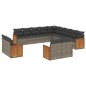 vidaXL 13-tlg. Garten-Sofagarnitur mit Kissen Grau Poly Rattan vidaXL 13-tlg. Garten-Sofagarnitur mit Kissen Grau Poly Rattan
