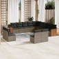 vidaXL 13-tlg. Garten-Sofagarnitur mit Kissen Grau Poly Rattan vidaXL 13-tlg. Garten-Sofagarnitur mit Kissen Grau Poly Rattan