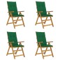 Verstellbare Gartenstühle 4 Stk. mit Auflagen Massivholz Akazie Verstellbare Gartenstühle 4 Stk. mit Auflagen Massivholz Akazie