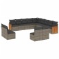 vidaXL 13-tlg. Garten-Sofagarnitur mit Kissen Grau Poly Rattan vidaXL 13-tlg. Garten-Sofagarnitur mit Kissen Grau Poly Rattan