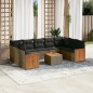 vidaXL 10-tlg. Garten-Sofagarnitur mit Kissen Grau Poly Rattan vidaXL 10-tlg. Garten-Sofagarnitur mit Kissen Grau Poly Rattan