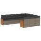 vidaXL 10-tlg. Garten-Sofagarnitur mit Kissen Grau Poly Rattan vidaXL 10-tlg. Garten-Sofagarnitur mit Kissen Grau Poly Rattan