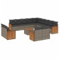 vidaXL 14-tlg. Garten-Sofagarnitur mit Kissen Grau Poly Rattan vidaXL 14-tlg. Garten-Sofagarnitur mit Kissen Grau Poly Rattan