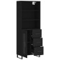 Highboard Schwarz 69,5x34x180 cm Holzwerkstoff Highboard Schwarz 69,5x34x180 cm Holzwerkstoff