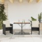 vidaXL 3-tlg. Bistro-Set mit Kissen Schwarz Poly Rattan vidaXL 3-tlg. Bistro-Set mit Kissen Schwarz Poly Rattan
