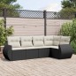 vidaXL 5-tlg. Garten-Sofagarnitur mit Kissen Schwarz Poly Rattan vidaXL 5-tlg. Garten-Sofagarnitur mit Kissen Schwarz Poly Rattan