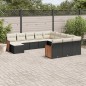 vidaXL 12-tlg. Garten-Sofagarnitur mit Kissen Schwarz Poly Rattan vidaXL 12-tlg. Garten-Sofagarnitur mit Kissen Schwarz Poly Rattan