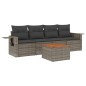 vidaXL 5-tlg. Garten-Sofagarnitur mit Kissen Grau Poly Rattan vidaXL 5-tlg. Garten-Sofagarnitur mit Kissen Grau Poly Rattan