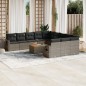 vidaXL 12-tlg. Garten-Sofagarnitur mit Kissen Grau Poly Rattan vidaXL 12-tlg. Garten-Sofagarnitur mit Kissen Grau Poly Rattan