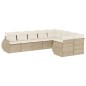 vidaXL 9-tlg. Garten-Sofagarnitur mit Kissen Beige Poly Rattan vidaXL 9-tlg. Garten-Sofagarnitur mit Kissen Beige Poly Rattan