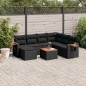 vidaXL 8-tlg. Garten-Sofagarnitur mit Kissen Schwarz Poly Rattan vidaXL 8-tlg. Garten-Sofagarnitur mit Kissen Schwarz Poly Rattan
