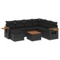 vidaXL 8-tlg. Garten-Sofagarnitur mit Kissen Schwarz Poly Rattan vidaXL 8-tlg. Garten-Sofagarnitur mit Kissen Schwarz Poly Rattan