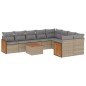 vidaXL 10-tlg. Garten-Sofagarnitur mit Kissen Beige Poly Rattan vidaXL 10-tlg. Garten-Sofagarnitur mit Kissen Beige Poly Rattan