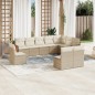 vidaXL 10-tlg. Garten-Sofagarnitur mit Kissen Beige Poly Rattan vidaXL 10-tlg. Garten-Sofagarnitur mit Kissen Beige Poly Rattan