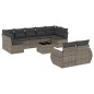 vidaXL 10-tlg. Garten-Sofagarnitur mit Kissen Grau Poly Rattan vidaXL 10-tlg. Garten-Sofagarnitur mit Kissen Grau Poly Rattan