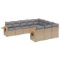 vidaXL 10-tlg. Garten-Sofagarnitur mit Kissen Beige Poly Rattan vidaXL 10-tlg. Garten-Sofagarnitur mit Kissen Beige Poly Rattan