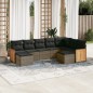 vidaXL 9-tlg. Garten-Sofagarnitur mit Kissen Grau Poly Rattan vidaXL 9-tlg. Garten-Sofagarnitur mit Kissen Grau Poly Rattan