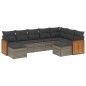 vidaXL 9-tlg. Garten-Sofagarnitur mit Kissen Grau Poly Rattan vidaXL 9-tlg. Garten-Sofagarnitur mit Kissen Grau Poly Rattan