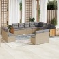 vidaXL 12-tlg. Garten-Sofagarnitur mit Kissen Beige Poly Rattan vidaXL 12-tlg. Garten-Sofagarnitur mit Kissen Beige Poly Rattan
