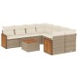 vidaXL 9-tlg. Garten-Sofagarnitur mit Kissen Beige Poly Rattan vidaXL 9-tlg. Garten-Sofagarnitur mit Kissen Beige Poly Rattan