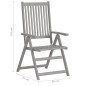 Verstellbare Gartenstühle 4 Stk. mit Auflagen Massivholz Akazie Verstellbare Gartenstühle 4 Stk. mit Auflagen Massivholz Akazie
