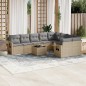 vidaXL 10-tlg. Garten-Sofagarnitur mit Kissen Beige Poly Rattan vidaXL 10-tlg. Garten-Sofagarnitur mit Kissen Beige Poly Rattan