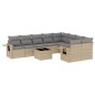vidaXL 10-tlg. Garten-Sofagarnitur mit Kissen Beige Poly Rattan vidaXL 10-tlg. Garten-Sofagarnitur mit Kissen Beige Poly Rattan