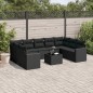 vidaXL 10-tlg. Garten-Sofagarnitur mit Kissen Schwarz Poly Rattan vidaXL 10-tlg. Garten-Sofagarnitur mit Kissen Schwarz Poly Rattan
