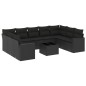 vidaXL 10-tlg. Garten-Sofagarnitur mit Kissen Schwarz Poly Rattan vidaXL 10-tlg. Garten-Sofagarnitur mit Kissen Schwarz Poly Rattan