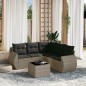 vidaXL 6-tlg. Garten-Sofagarnitur mit Kissen Grau Poly Rattan vidaXL 6-tlg. Garten-Sofagarnitur mit Kissen Grau Poly Rattan