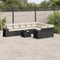 vidaXL 10-tlg. Garten-Sofagarnitur mit Kissen Schwarz Poly Rattan vidaXL 10-tlg. Garten-Sofagarnitur mit Kissen Schwarz Poly Rattan