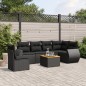 vidaXL 7-tlg. Garten-Sofagarnitur mit Kissen Schwarz Poly Rattan vidaXL 7-tlg. Garten-Sofagarnitur mit Kissen Schwarz Poly Rattan