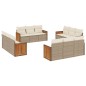 vidaXL 12-tlg. Garten-Sofagarnitur mit Kissen Beige Poly Rattan vidaXL 12-tlg. Garten-Sofagarnitur mit Kissen Beige Poly Rattan