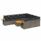 vidaXL 11-tlg. Garten-Sofagarnitur mit Kissen Grau Poly Rattan vidaXL 11-tlg. Garten-Sofagarnitur mit Kissen Grau Poly Rattan