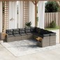 vidaXL 10-tlg. Garten-Sofagarnitur mit Kissen Grau Poly Rattan vidaXL 10-tlg. Garten-Sofagarnitur mit Kissen Grau Poly Rattan
