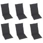 vidaXL Hochlehner Verstellbar 6 Stk. mit Auflagen Massivholz Akazie vidaXL Hochlehner Verstellbar 6 Stk. mit Auflagen Massivholz Akazie