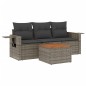 vidaXL 4-tlg. Garten-Sofagarnitur mit Kissen Grau Poly Rattan vidaXL 4-tlg. Garten-Sofagarnitur mit Kissen Grau Poly Rattan