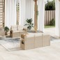 vidaXL 6-tlg. Garten-Sofagarnitur mit Kissen Beige Poly Rattan vidaXL 6-tlg. Garten-Sofagarnitur mit Kissen Beige Poly Rattan