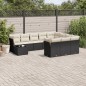 vidaXL 11-tlg. Garten-Sofagarnitur mit Kissen Schwarz Poly Rattan vidaXL 11-tlg. Garten-Sofagarnitur mit Kissen Schwarz Poly Rattan