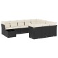 vidaXL 11-tlg. Garten-Sofagarnitur mit Kissen Schwarz Poly Rattan vidaXL 11-tlg. Garten-Sofagarnitur mit Kissen Schwarz Poly Rattan