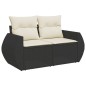 vidaXL 6-tlg. Garten-Sofagarnitur mit Kissen Schwarz Poly Rattan vidaXL 6-tlg. Garten-Sofagarnitur mit Kissen Schwarz Poly Rattan