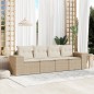 vidaXL 4-tlg. Garten-Sofagarnitur mit Kissen Beige Poly Rattan vidaXL 4-tlg. Garten-Sofagarnitur mit Kissen Beige Poly Rattan