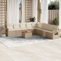 vidaXL 10-tlg. Garten-Sofagarnitur mit Kissen Beige Poly Rattan vidaXL 10-tlg. Garten-Sofagarnitur mit Kissen Beige Poly Rattan